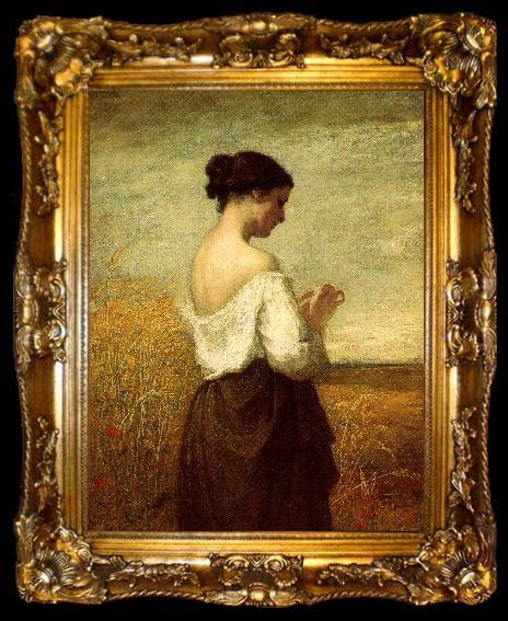 framed  William Morris Hunt Peasant Girl, ta009-2